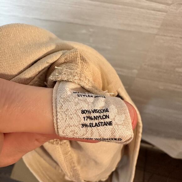 Soft Surroundings Tan Khaki High Rise Skinny Stretchy Pull On Pants Womens Small - Picture 6 of 6